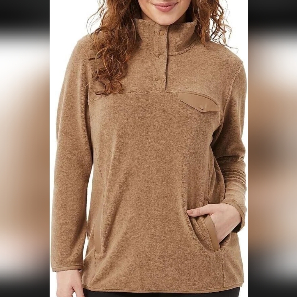 32 Degrees Heat Women's Midweight Snap Arctic Fleece Pullover Size Xxl Outdoor